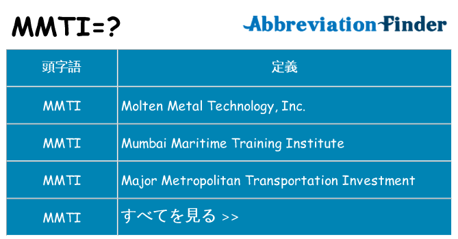 mmti は何の略します。