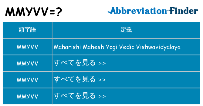 mmyvv は何の略します。