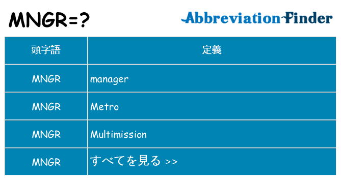 mngr は何の略します。