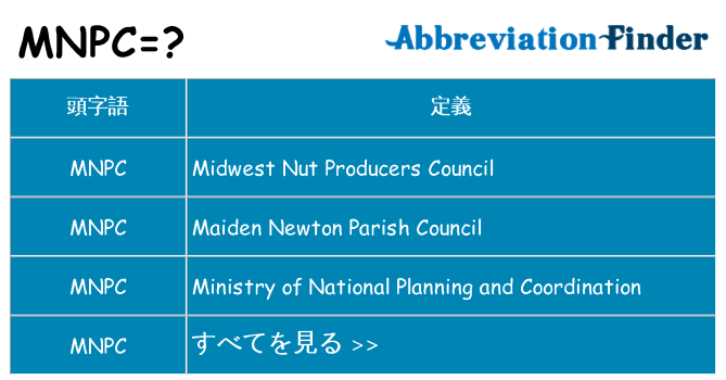 mnpc は何の略します。