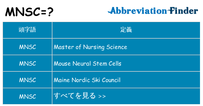 mnsc は何の略します。