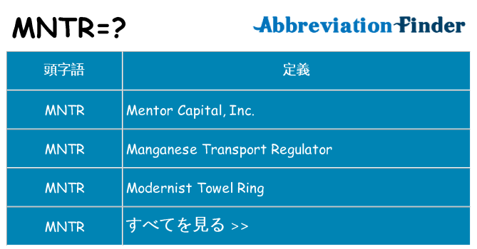 mntr は何の略します。