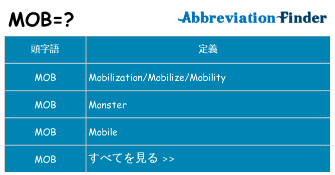 mob は何の略します。