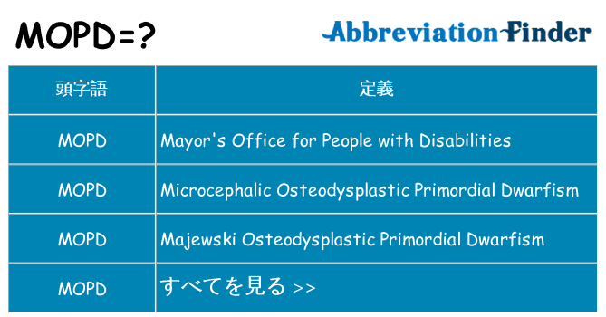 mopd は何の略します。