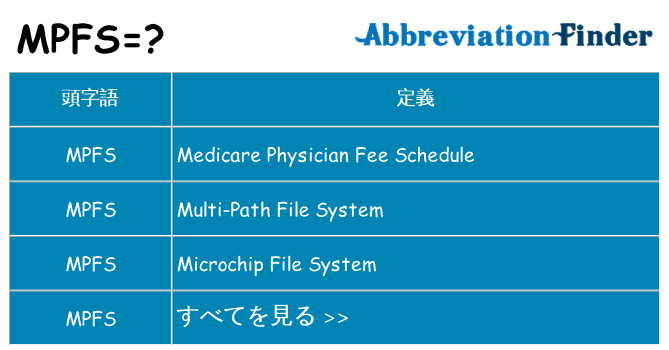 mpfs は何の略します。