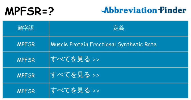 mpfsr は何の略します。