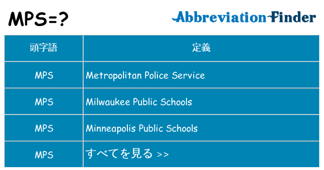 mps は何の略します。