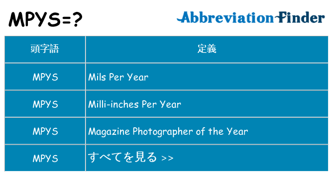 mpys は何の略します。