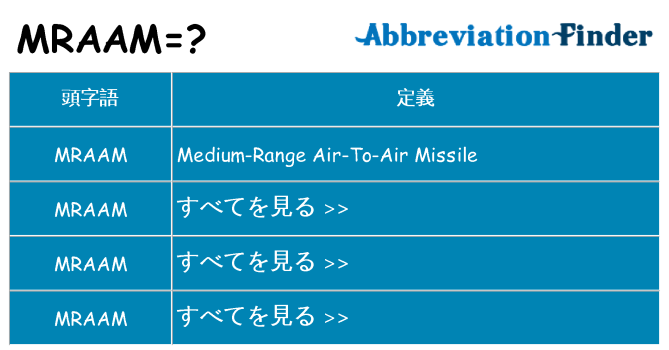 mraam は何の略します。