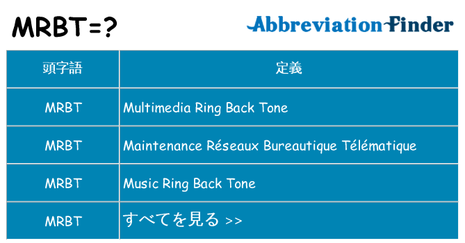 mrbt は何の略します。