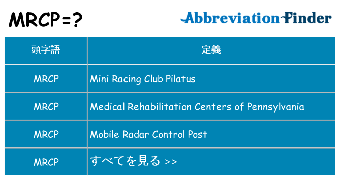 mrcp は何の略します。