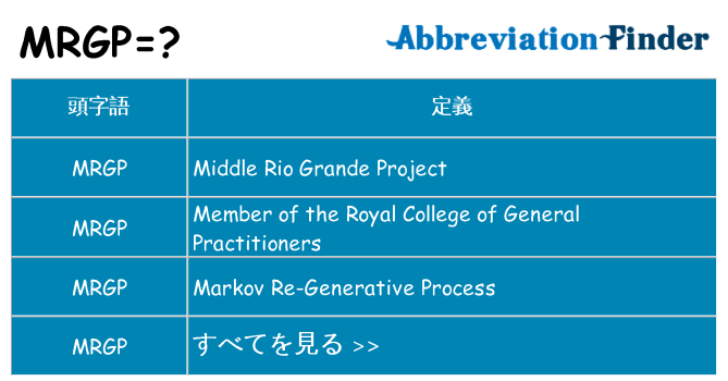 mrgp は何の略します。