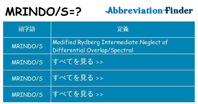 mrindos は何の略します。