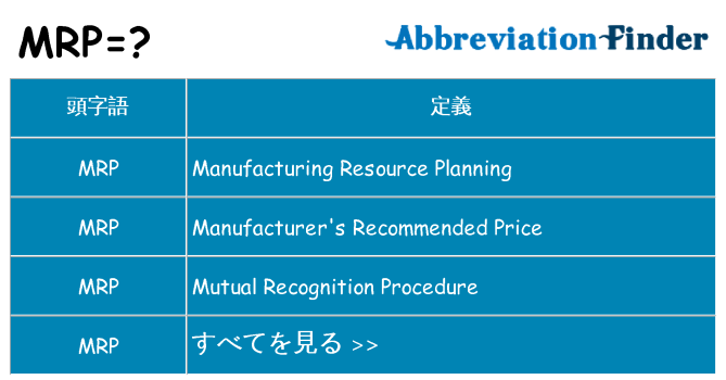 mrp は何の略します。
