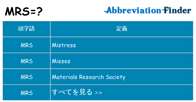 mrs は何の略します。