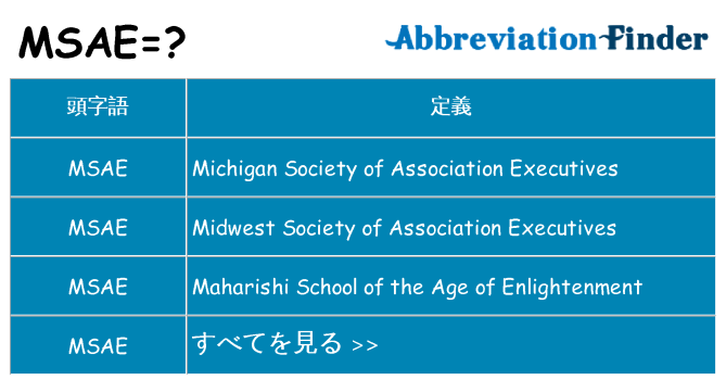 msae は何の略します。