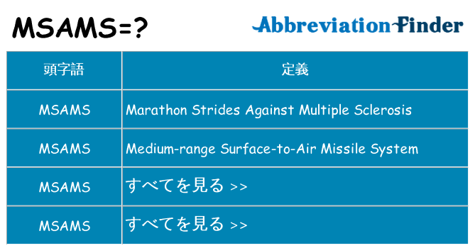 msams は何の略します。