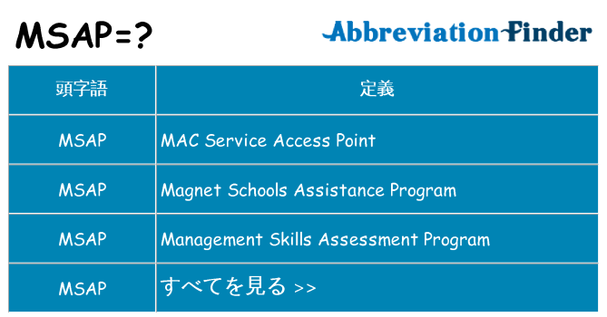 msap は何の略します。