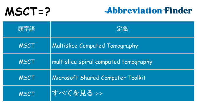 msct は何の略します。