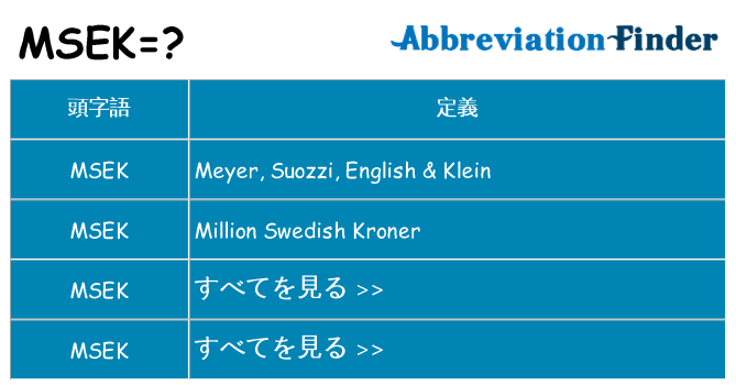 msek は何の略します。
