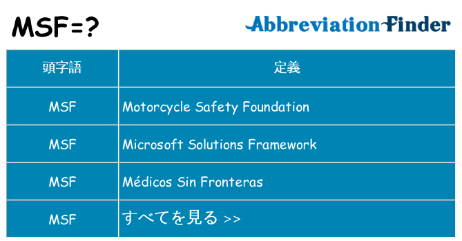 msf は何の略します。