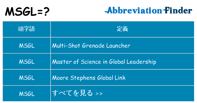 msgl は何の略します。