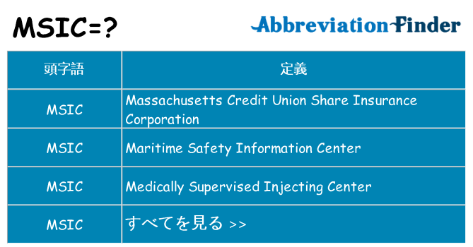 msic は何の略します。