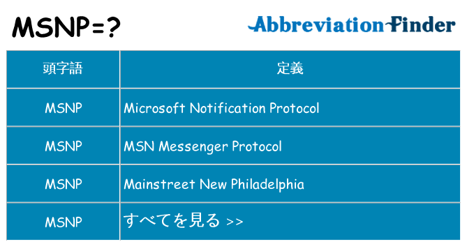 msnp は何の略します。