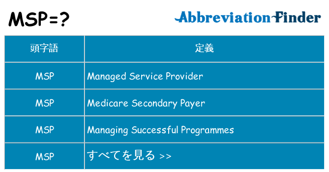 msp は何の略します。