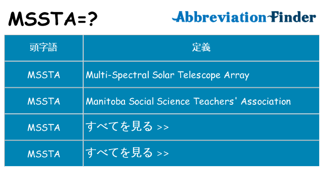 mssta は何の略します。