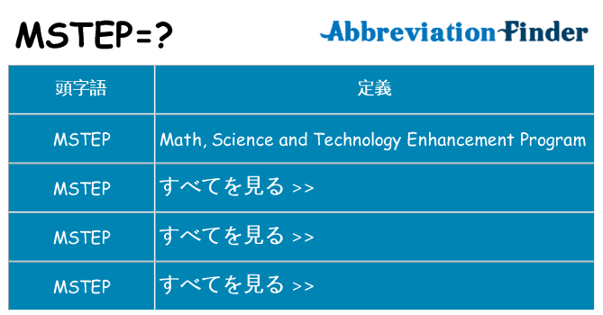mstep は何の略します。