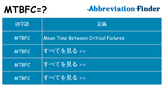 mtbfc は何の略します。