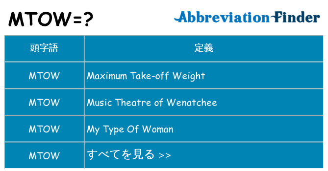 mtow は何の略します。