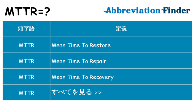 mttr は何の略します。