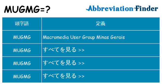 mugmg は何の略します。