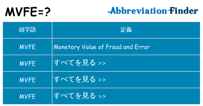 mvfe は何の略します。