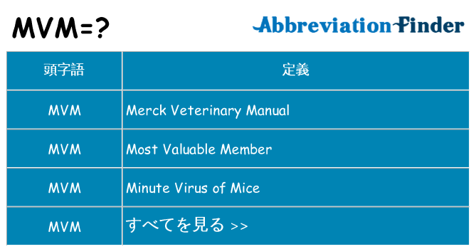 mvm は何の略します。