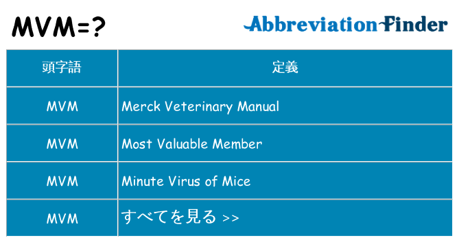 mvm は何の略します。