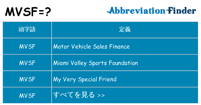 mvsf は何の略します。