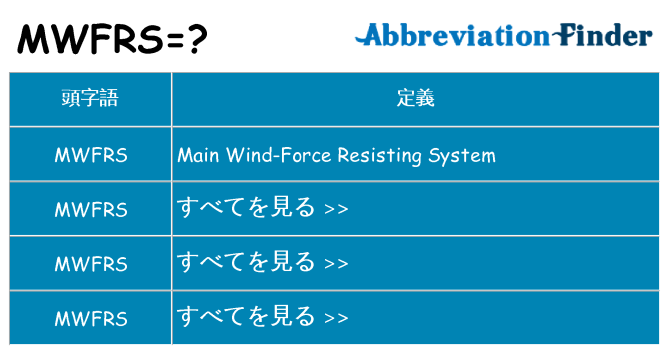 mwfrs は何の略します。