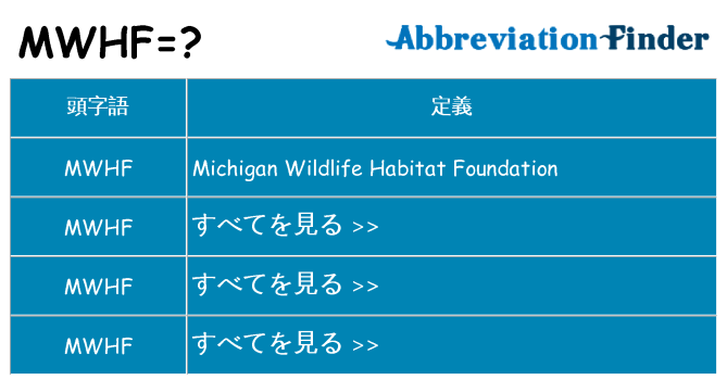 mwhf は何の略します。