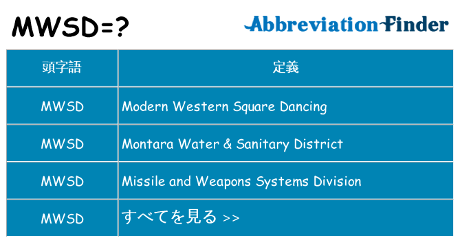 mwsd は何の略します。