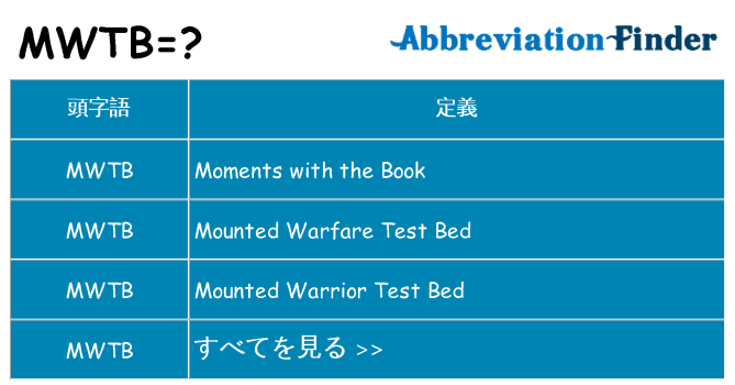 mwtb は何の略します。