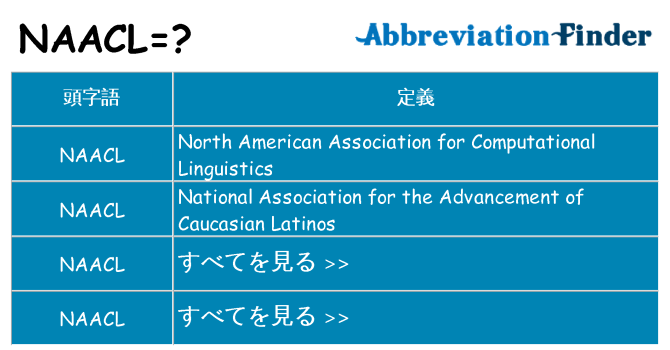 naacl は何の略します。