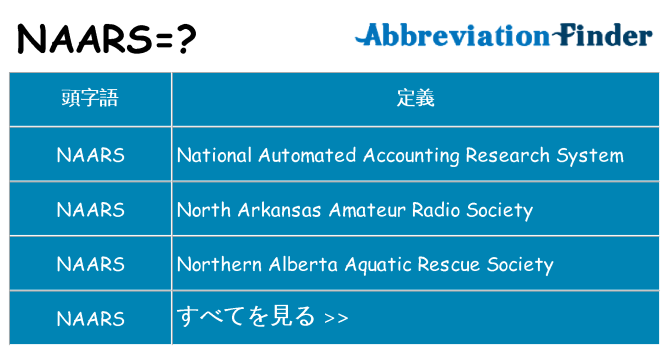naars は何の略します。