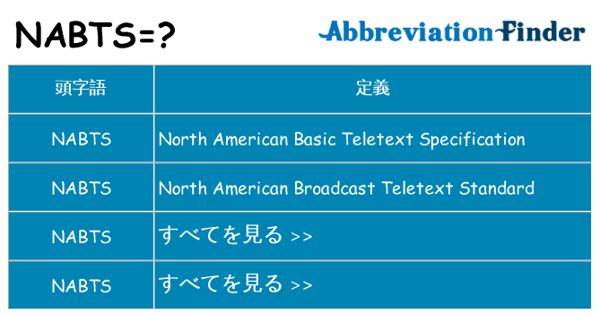 nabts は何の略します。