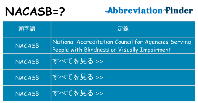 nacasb は何の略します。