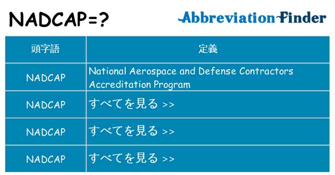 nadcap は何の略します。