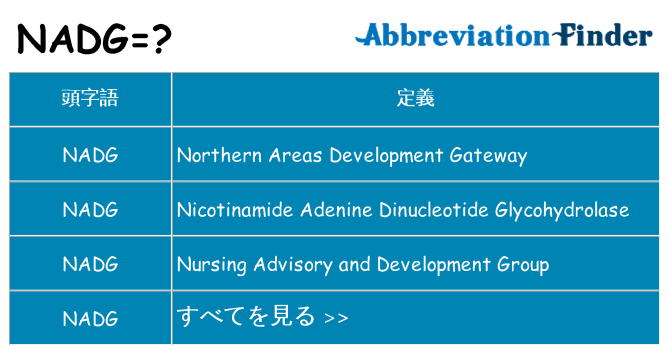 nadg は何の略します。