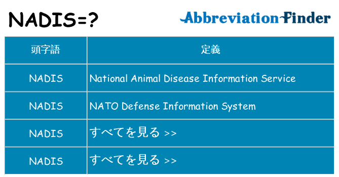 nadis は何の略します。